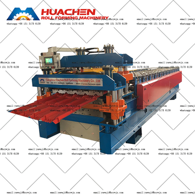 Galwanizowane metalowe panele dachowe podwójny pokład Roll Forming Machine dla PPGI / GI materiału