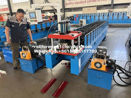 Hydrauliczne cięcie 50Hz Panel ścienny Roll Forming Machine łańcuch napędzany