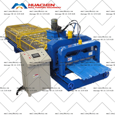 Wytrzymały napęd łańcuchowy trapezoidalny kolorowy szklany płytki dachowej Roll Forming Machine z średnicą wału 70 mm