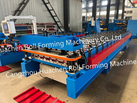 Metal coil forming machine for tile production