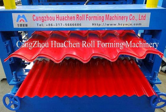Roof Wall Double Layer Roll Forming Machine 0 - 15m / min Manual Hydraulic Decoiler