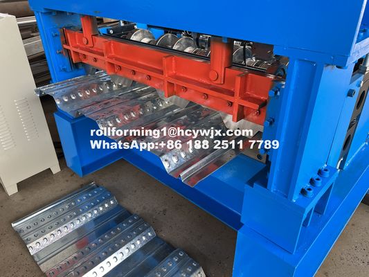 1220mm Rybkowane podłogi Deck Roll Forming Machine Spawana ramka z hydrauliczną kontrolą PLC cięcia