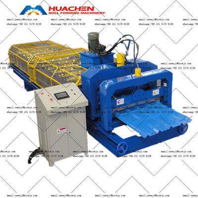 Wytrzymały napęd łańcuchowy trapezoidalny kolorowy szklany płytki dachowej Roll Forming Machine z średnicą wału 70 mm