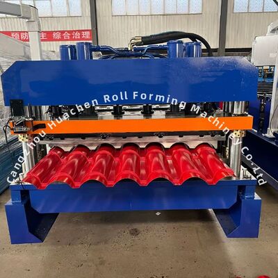 1220 mm szerokości Panel Szklane płytki Roll Forming Machine z 18 stacji Roller i Chain Drive dla budowy stalowej