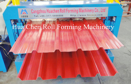 Prędkość formowania 8-12 m / min Dwuwarstwowa maszyna do formowania dachu Średnica wału 76 mm