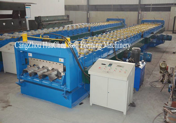 PLC Control Hydralic Cut Metal Deck Roll Forming Machine For 26 Roller Stations